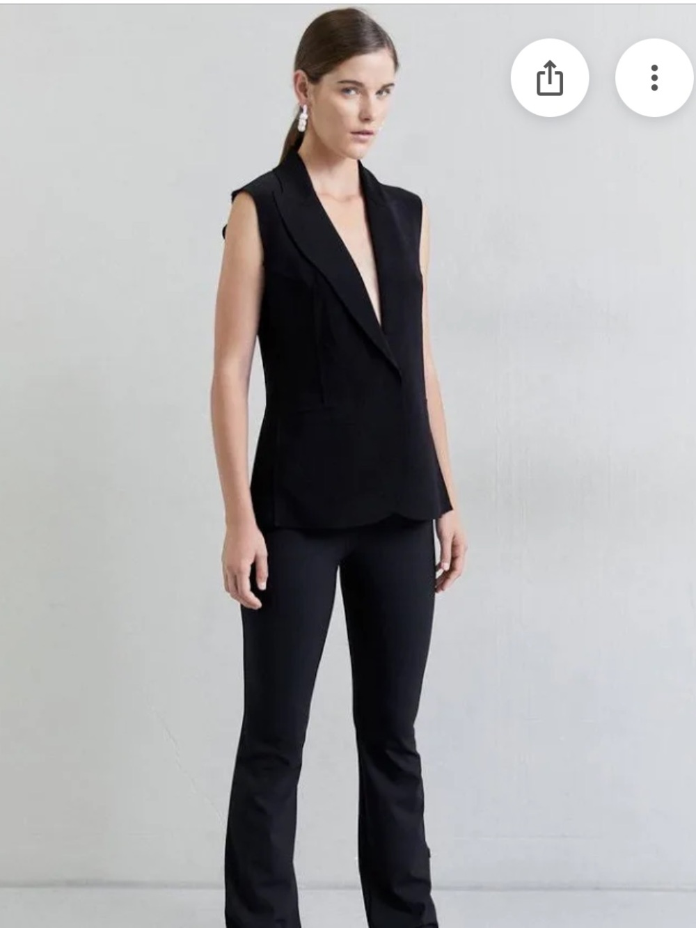 Norma Kamali Women’s Black Sleeveless Single Breasted Blazer Vest Medium
